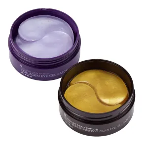 Collagen Under Eye Gel Mask 100% Essence Hydrogel Eye Patch, 24K Gold Snail Eye Treatment Anti-Aging Reduces Puffiness, Dark Circles treatment, Snail & Gold/Collagen Eye Masks (60 Pieces each)