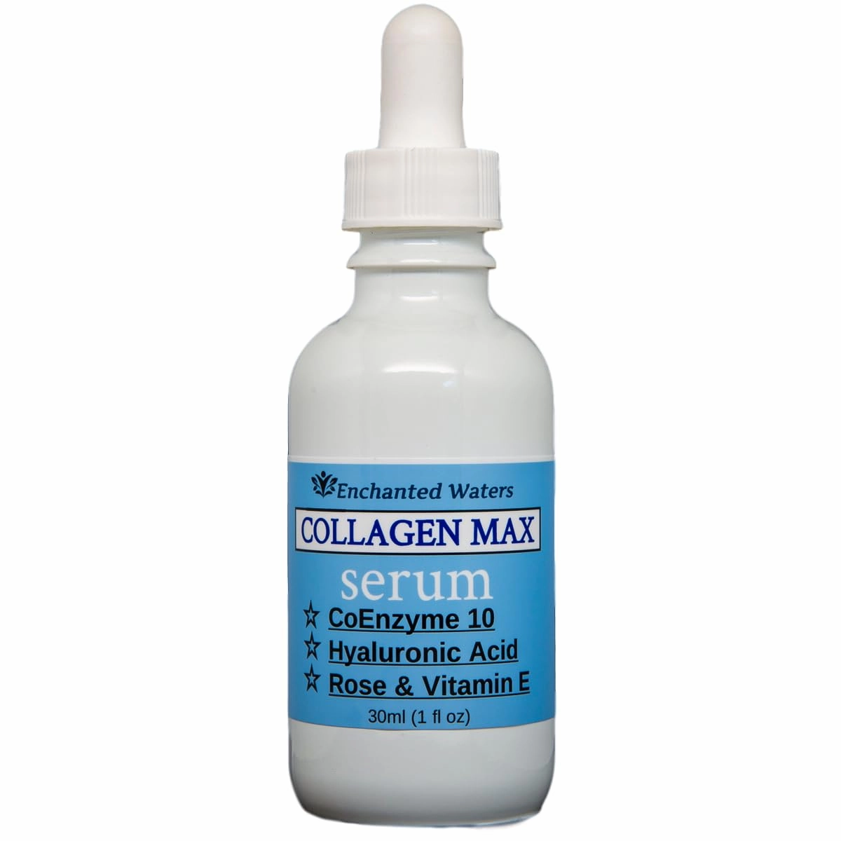 Collagen Booster Serum with Peptides, CoEnzyme Q10, Matrixyl 3000, Hyaluronic Acid – Anti-Aging, Firming, Hydrating Face Serum – Organic Formula in Rose Distillate Vitamin E, 1 fl oz