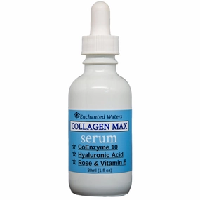 Collagen Booster Serum with Peptides, CoEnzyme Q10, Matrixyl 3000, Hyaluronic Acid – Anti-Aging, Firming, Hydrating Face Serum – Organic Formula in Rose Distillate Vitamin E, 1 fl oz
