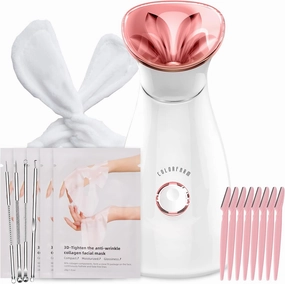 Colorfarm Facial Steamer Skin Care Kit: Face Steamer Home Spa Deep Cleaning Unclogs Pores with 4 Skin Care Tools - Relaxing Self Care Skincare Beauty Gifts for Women Girl (Skin Essentials Master Kit)