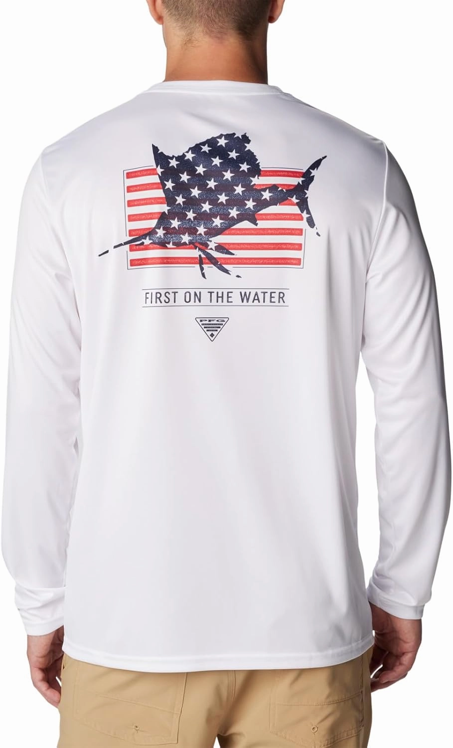 Columbia Men's Terminal Tackle PFG Fins and Stripes Long Sleeve