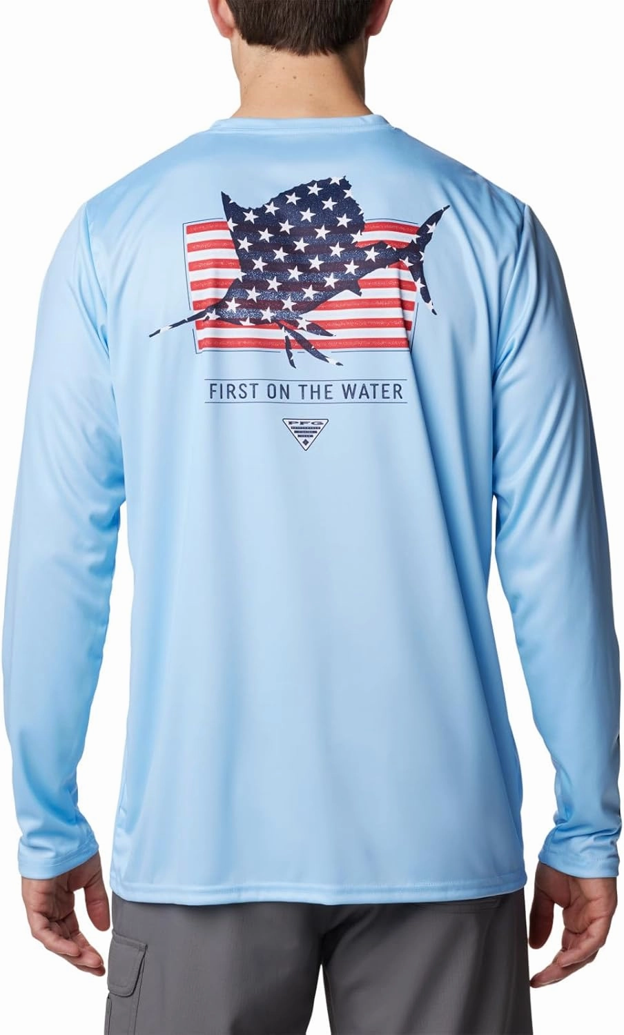 Columbia Men's Terminal Tackle PFG Fins and Stripes Long Sleeve