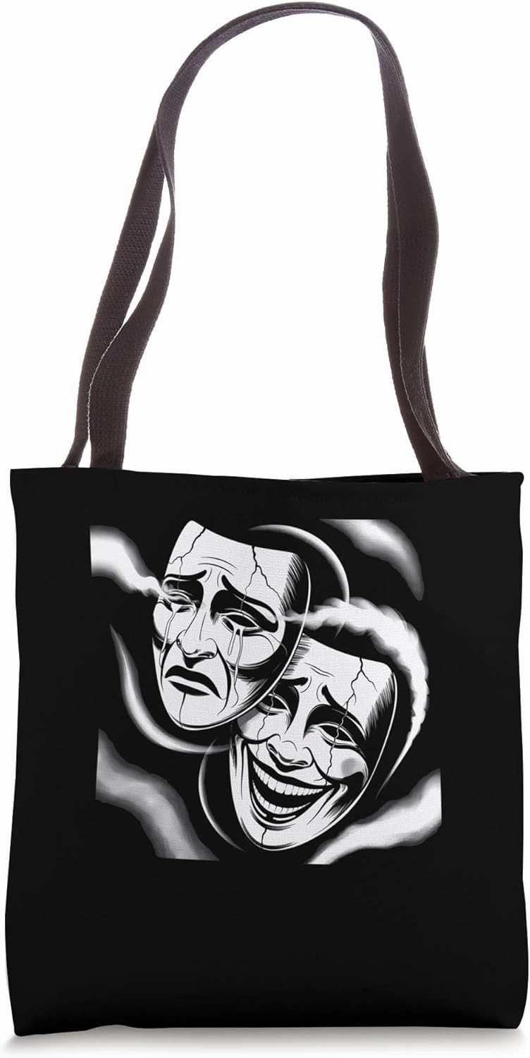 Comedy and Tragedy Clown Mask Art Tote Bag