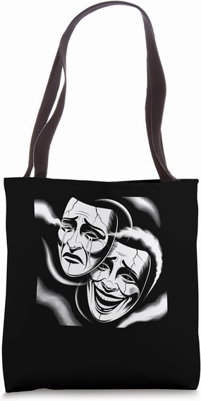 Comedy and Tragedy Clown Mask Art Tote Bag
