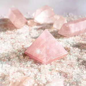 Conscious Items - Crystal Pyramid Rose Quartz - Rose Quartz Pyramid of Fertility - Gem Pyramid - Natural Stone Pyramid