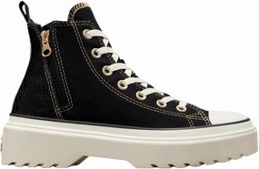 Converse Glazed Chrome Lugged Lift Hi - Girls' Grade School (A06863C, Gold/Egret/Black)