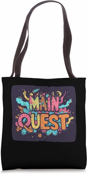 Cool Main Quest Graphic for a Bold Statement Tote Bag