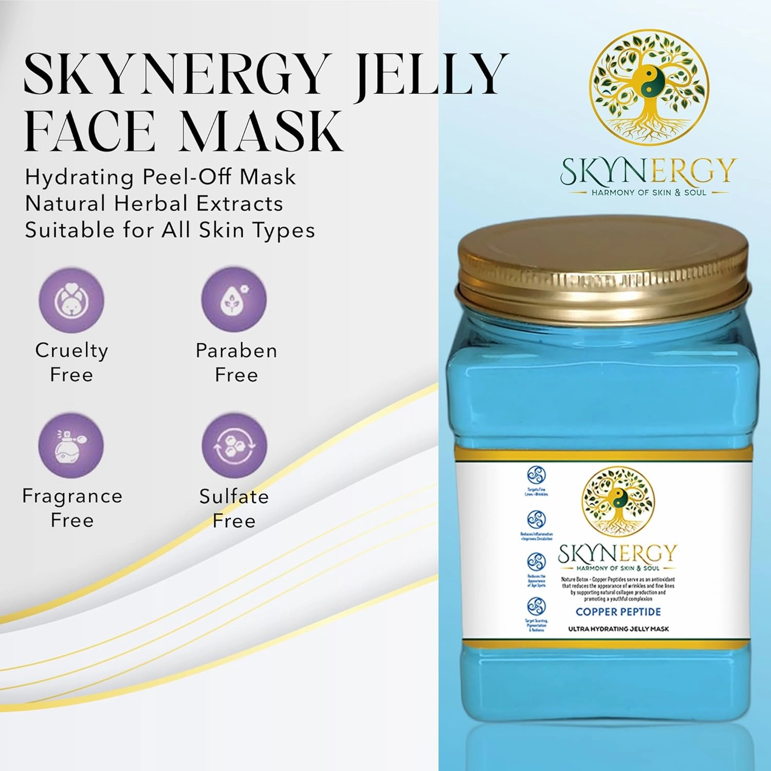 Copper Peptide Jelly Face Mask | HydroGlo Jelly Mask for Skin Hydration | Radiance and Reduced Pigmentation | Vajafacial Jelly Mask | 12 Applications (30 Fl Oz)