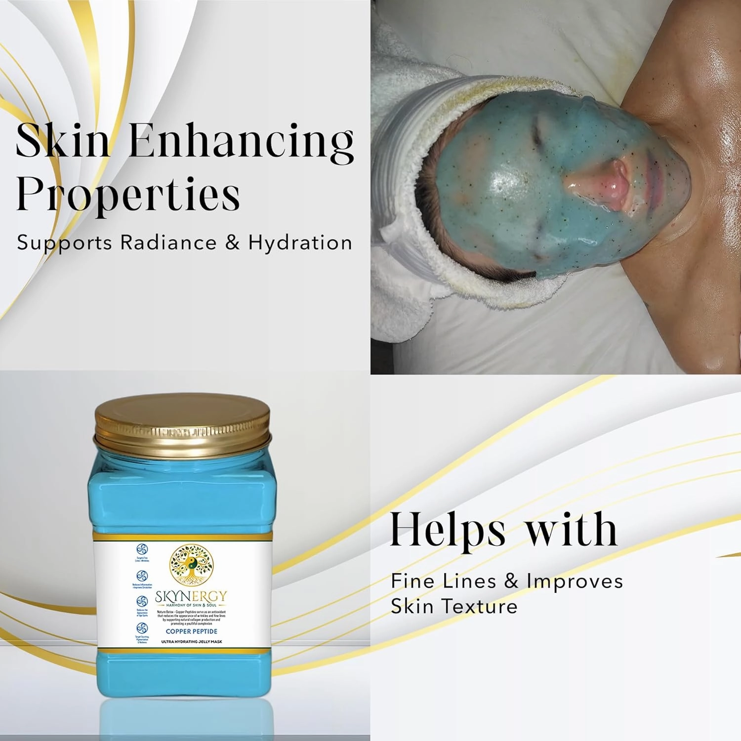 Copper Peptide Jelly Face Mask | HydroGlo Jelly Mask for Skin Hydration | Radiance and Reduced Pigmentation | Vajafacial Jelly Mask | 12 Applications (30 Fl Oz)