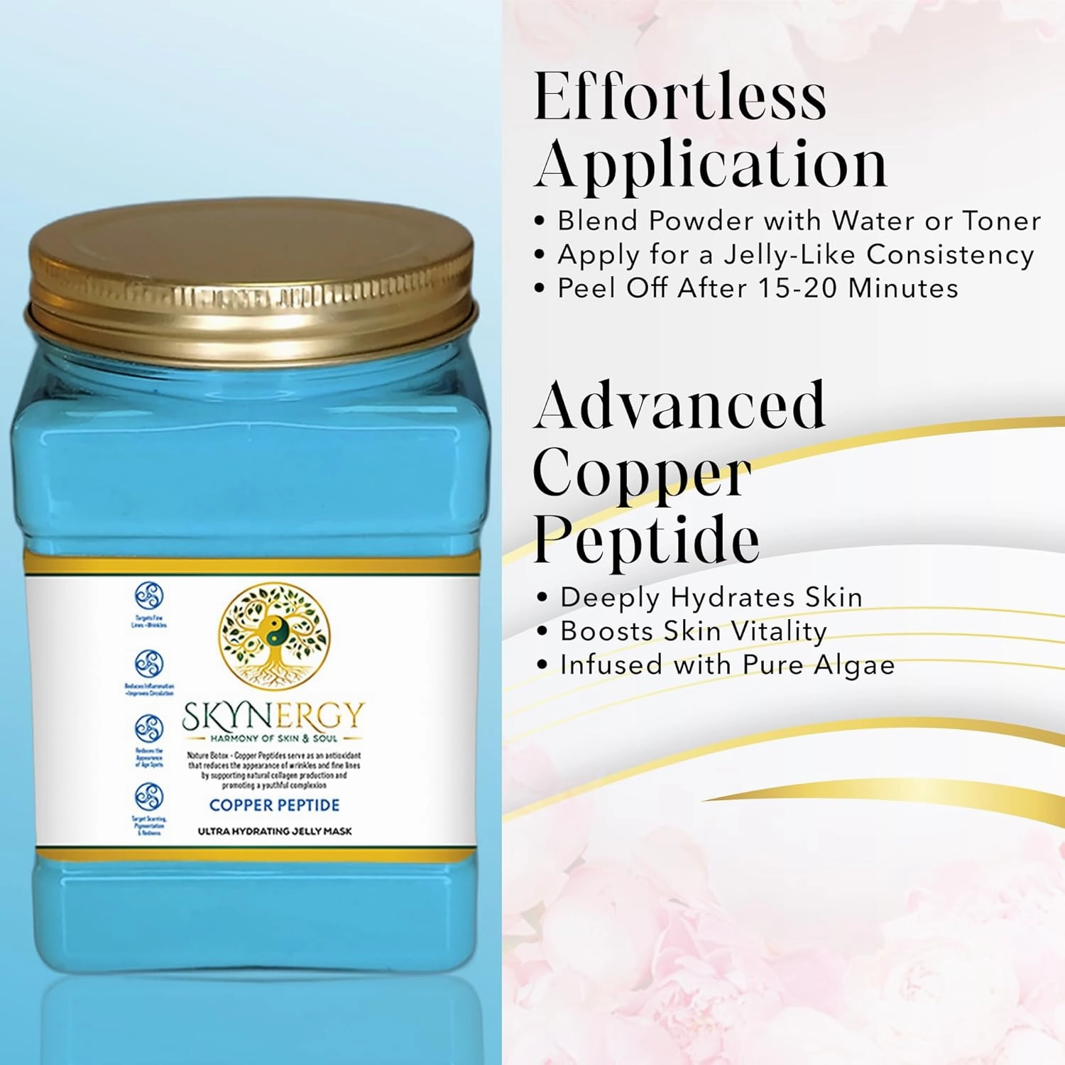 Copper Peptide Jelly Face Mask | HydroGlo Jelly Mask for Skin Hydration | Radiance and Reduced Pigmentation | Vajafacial Jelly Mask | 12 Applications (30 Fl Oz)