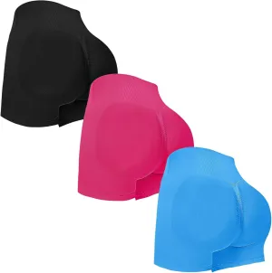 Coume 3 Pack Workout Shorts for Women Waist Seamless High Cross Scrunch Butt Lifting Biker Gym Yoga Athletic Booty Shorts