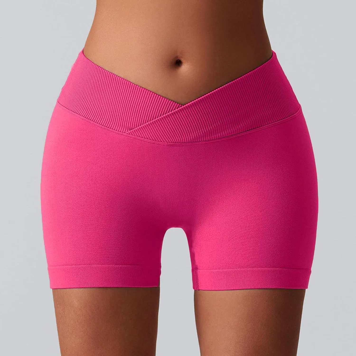 Coume 3 Pack Workout Shorts for Women Waist Seamless High Cross Scrunch Butt Lifting Biker Gym Yoga Athletic Booty Shorts