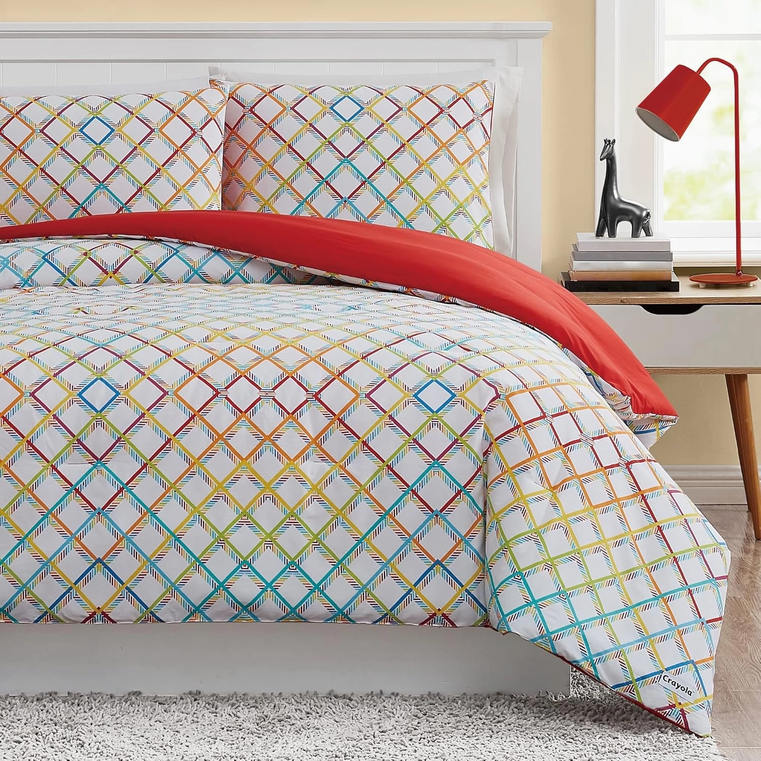 Crayola Happy Plaid 2 Piece Twin Comforter Set