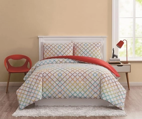 Crayola Happy Plaid 2 Piece Twin Comforter Set