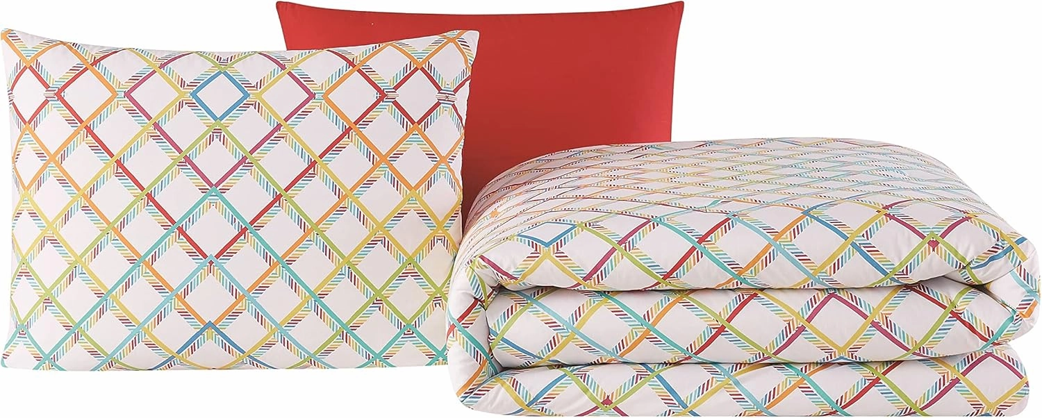 Crayola Happy Plaid 2 Piece Twin Comforter Set