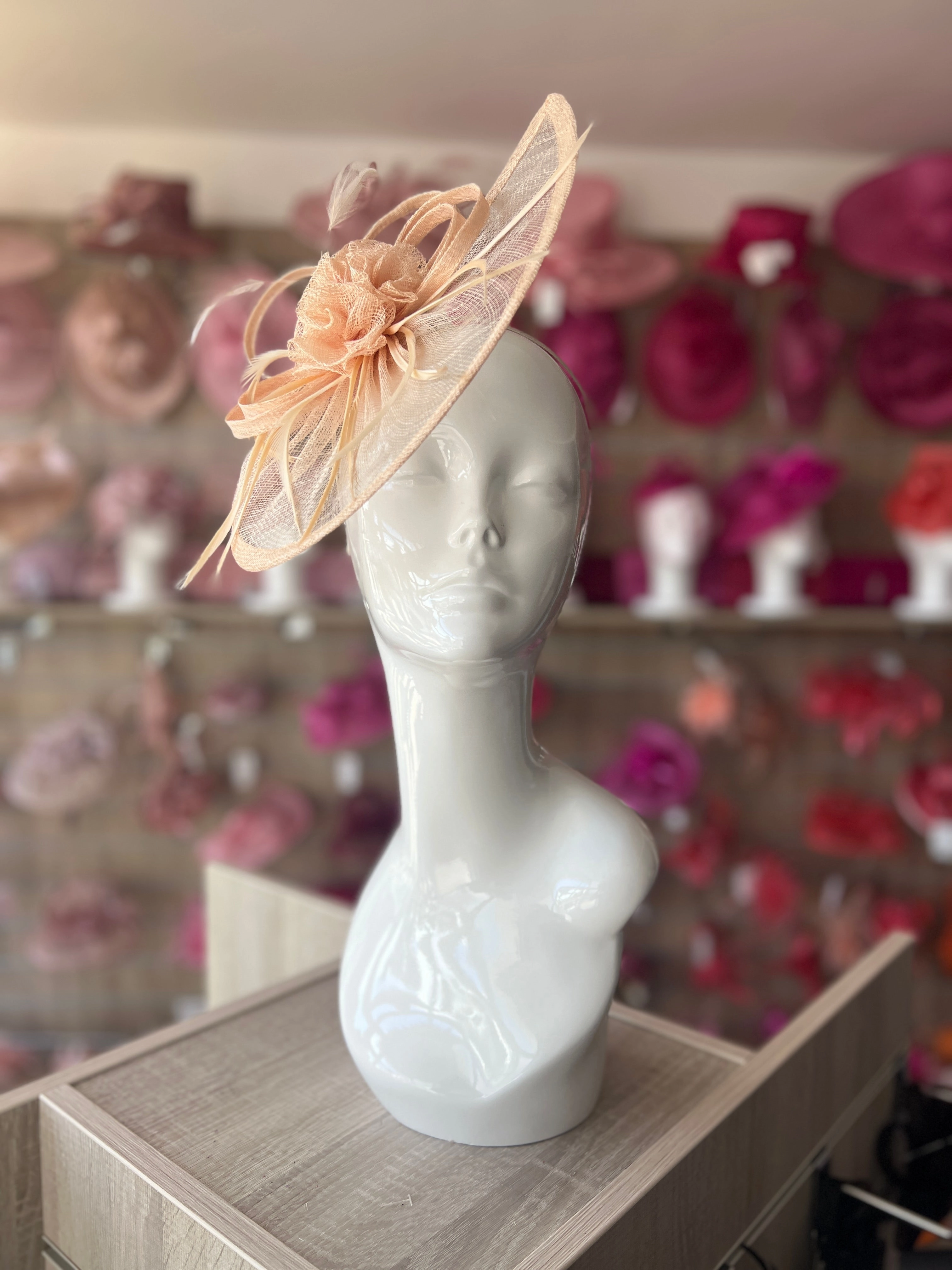 Crescent Design Half Disc Nude Wedding Fascinator
