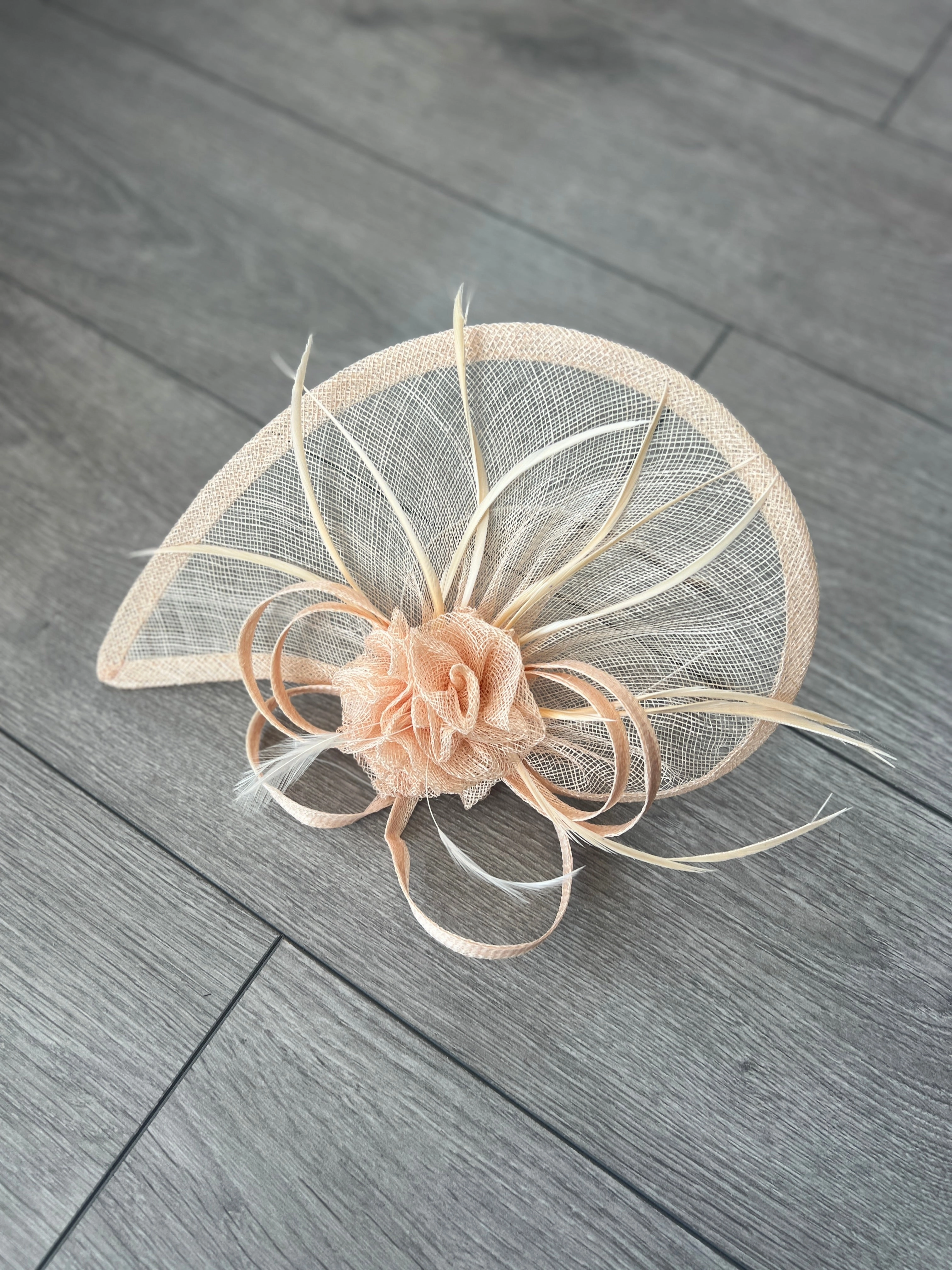 Crescent Design Half Disc Nude Wedding Fascinator