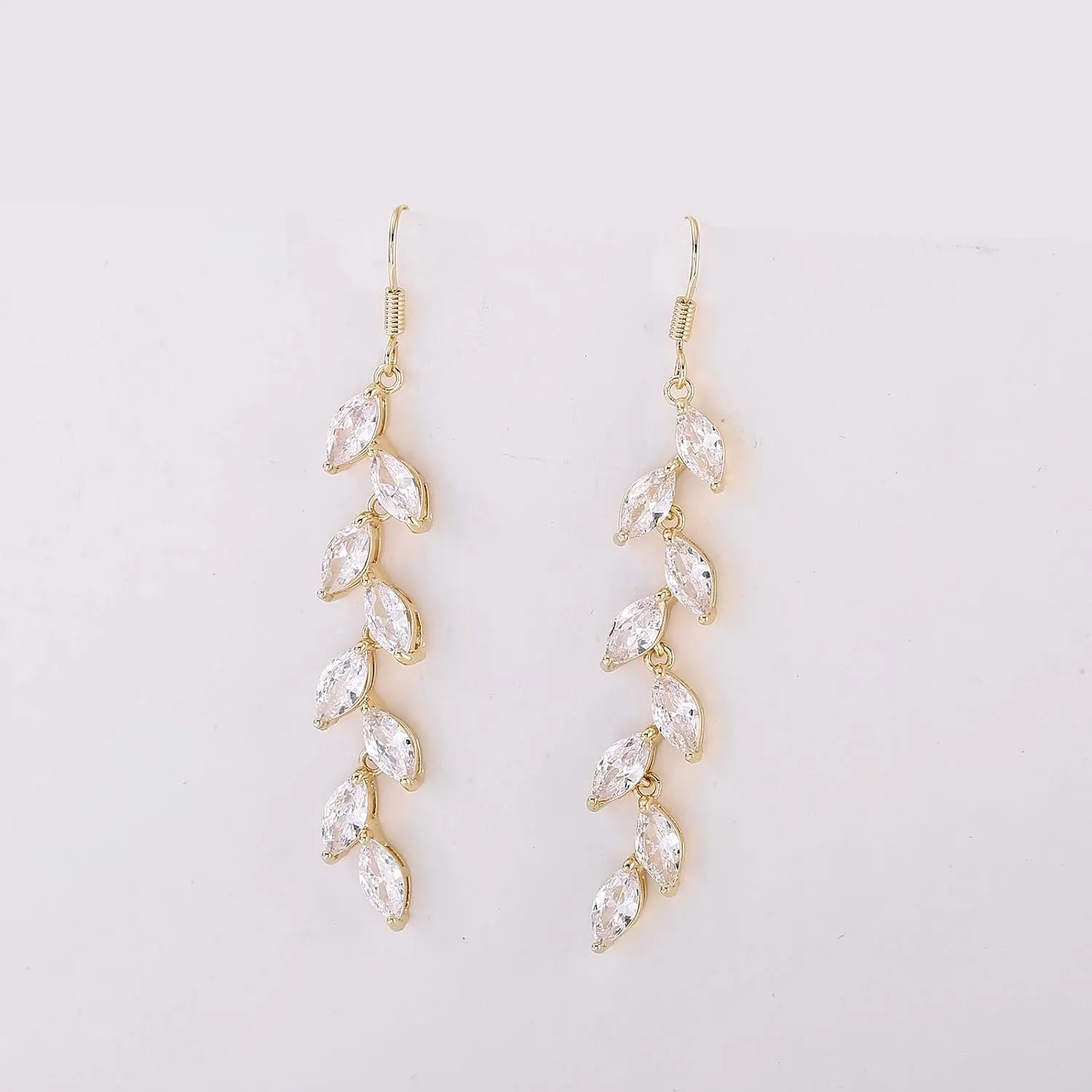 Cubic Zirconia Wedding Earrings for Bridal Bridesmaid Rhinestone Dangle Earrings Crystal Drop Earrings for Women Prom Party Jewelry Gifts