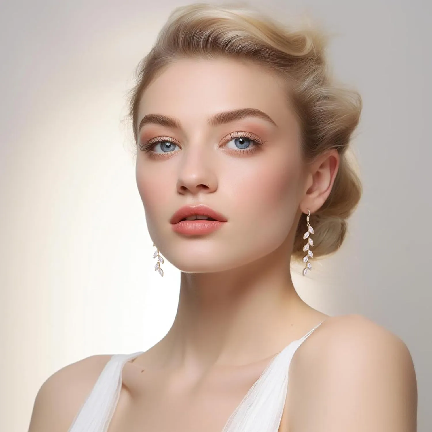 Cubic Zirconia Wedding Earrings for Bridal Bridesmaid Rhinestone Dangle Earrings Crystal Drop Earrings for Women Prom Party Jewelry Gifts
