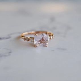 Cushion Blush Sapphire Ring