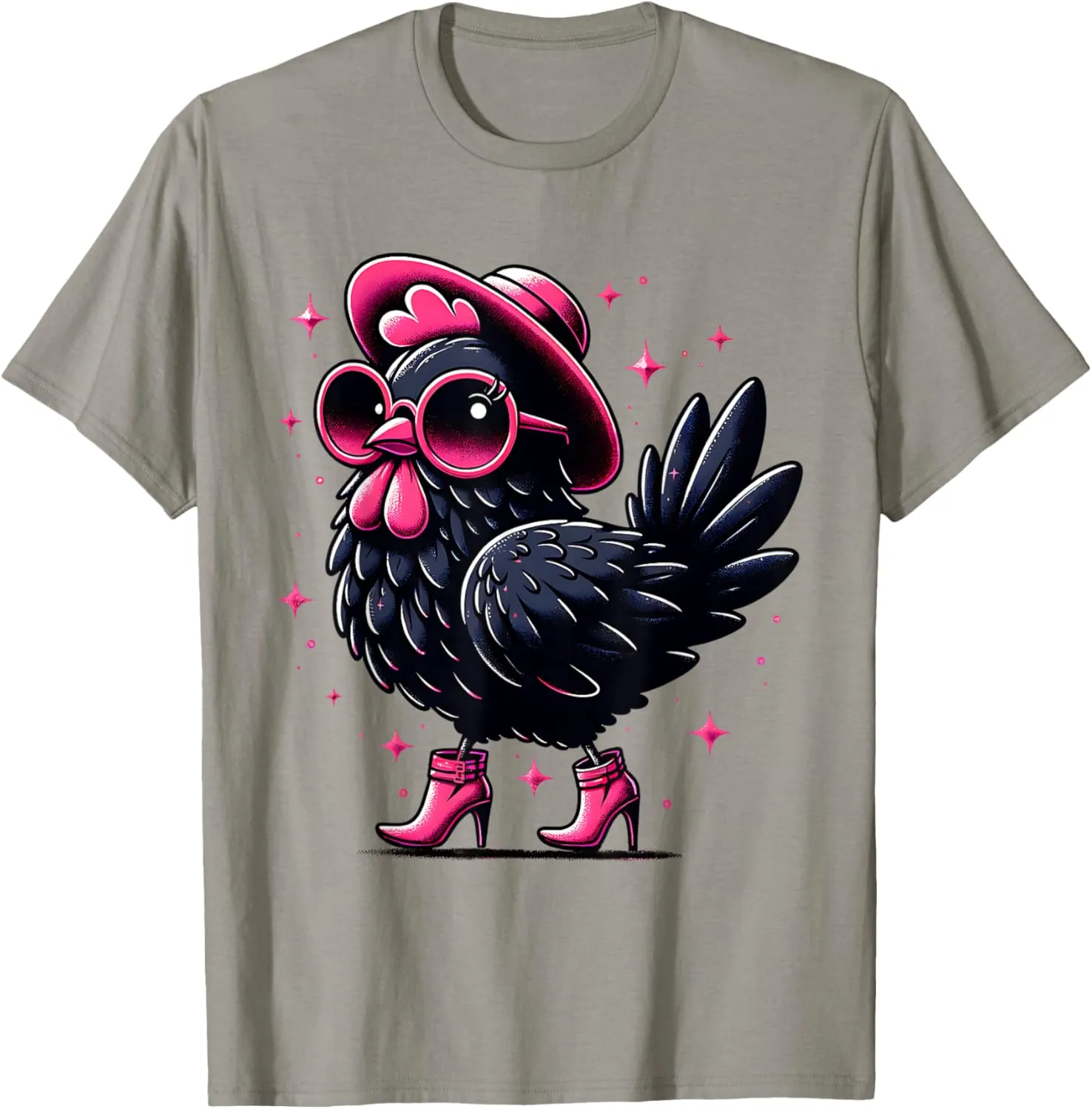 Cute Chic Chicken fashionista With Sunglasses For Girl Women T-Shirt