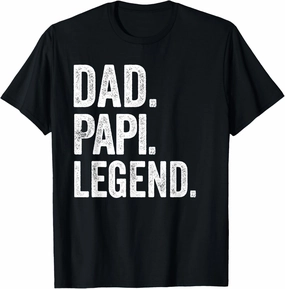 Dad Papi Legend - Vintage Distressed Bold Papi Graphic T-Shirt