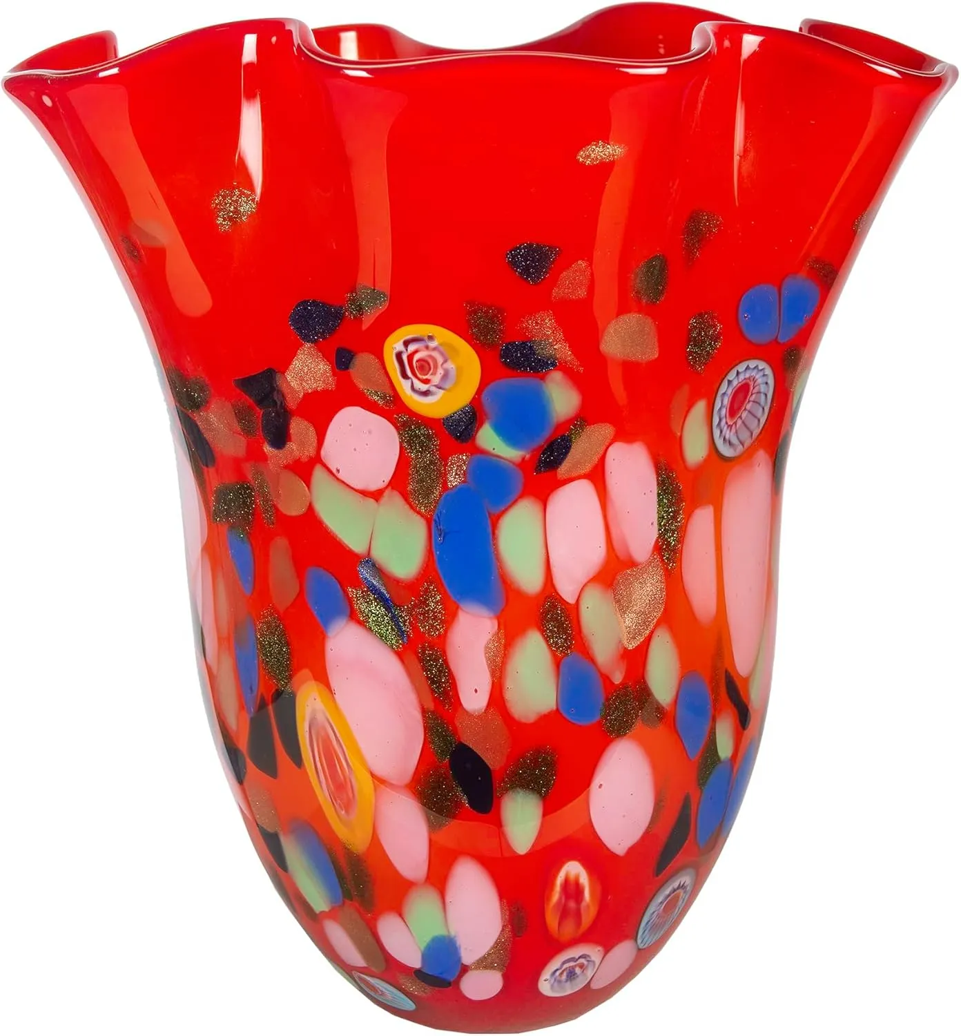 Dale Tiffany AV22247 Art Glass Vase 14.5" Tall Alton Trail Handcrafted Murano-Style Vase for Home Décor, Living Room, Bed Room, Home Office and Gift