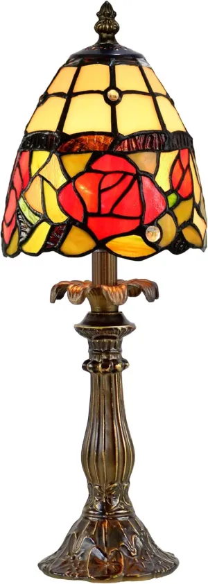 Dale Tiffany TA70711 Enid Table Lamp, Antique Brass and Art Glass Shade, 16.00x5.75x5.75