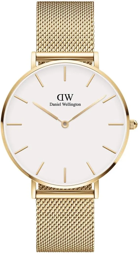 Daniel Wellington Petite Evergold Women’s Watch – Japanese Quartz Movement, Stainless Steel Mesh Strap, Water Resistant, Gold Watch for Women