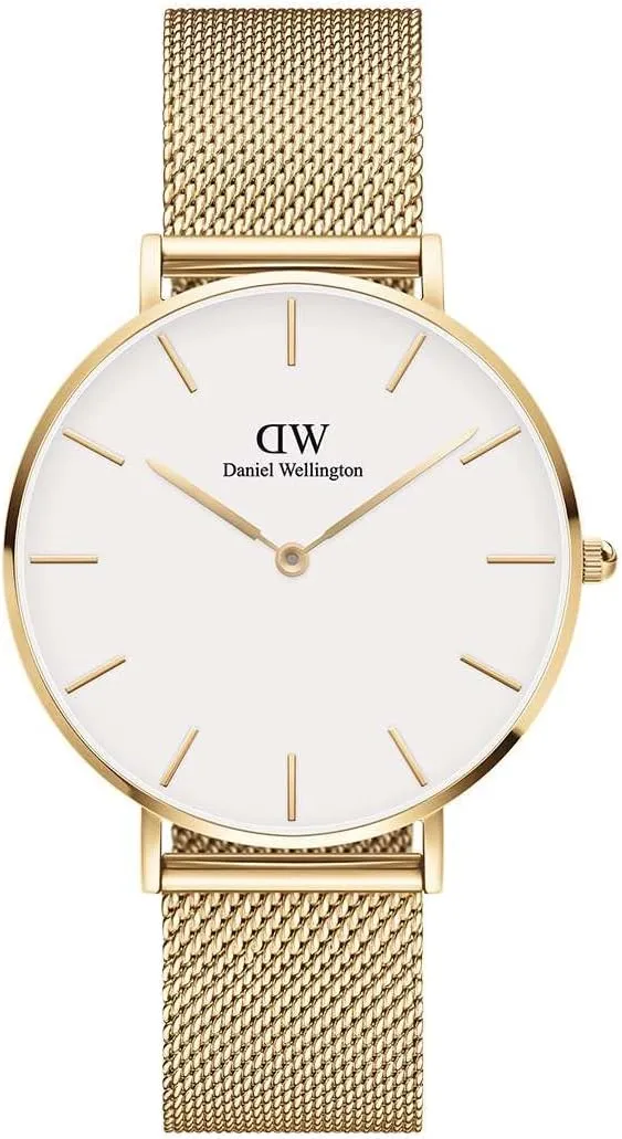 Daniel Wellington Petite Evergold Women’s Watch – Japanese Quartz Movement, Stainless Steel Mesh Strap, Water Resistant, Gold Watch for Women