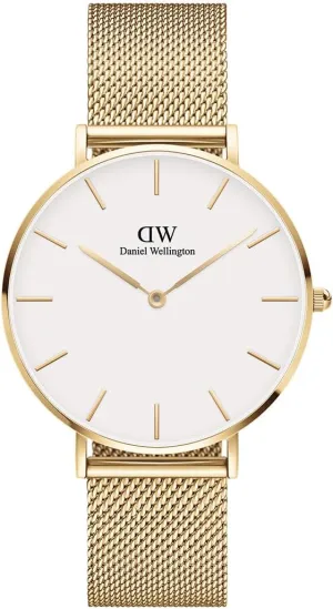 Daniel Wellington Petite Evergold Women’s Watch – Japanese Quartz Movement, Stainless Steel Mesh Strap, Water Resistant, Gold Watch for Women