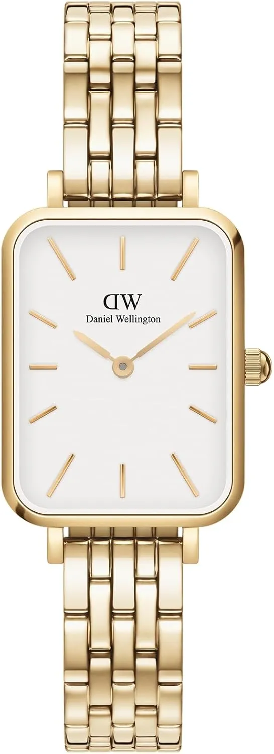 Daniel Wellington Quadro 5-Link Bezel Women's Watch – 20x26mm Square Case, Stainless Steel Strap, Japanese Quartz Movement, Water Resistant, Analog Watch for Women