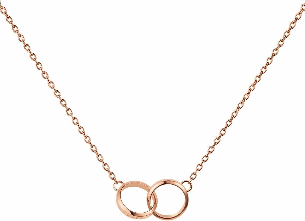 Daniel Wellington Elan Unity Pendant Necklace - 316L Stainless Steel, Interlocking Double Circle Ring Necklace for Women & Men, 44cm / 17.3 Inches