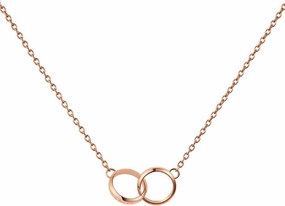 Daniel Wellington Elan Unity Pendant Necklace - 316L Stainless Steel, Interlocking Double Circle Ring Necklace for Women & Men, 44cm / 17.3 Inches