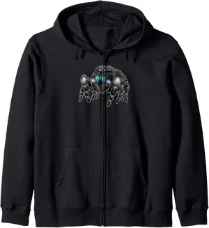 Daring Bold Jumping Spider Phidippus Audax Cute Arachnid Zip Hoodie
