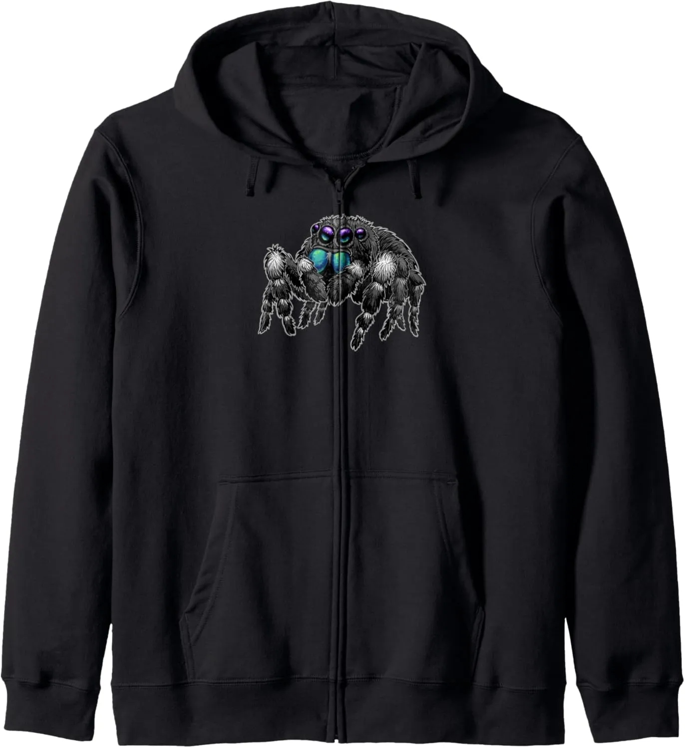 Daring Bold Jumping Spider Phidippus Audax Cute Arachnid Zip Hoodie