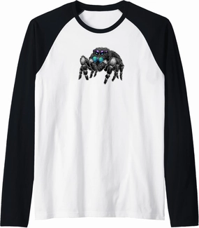 Daring Bold Jumping Spider Phidippus Audax Cute Arachnid Raglan Baseball Tee