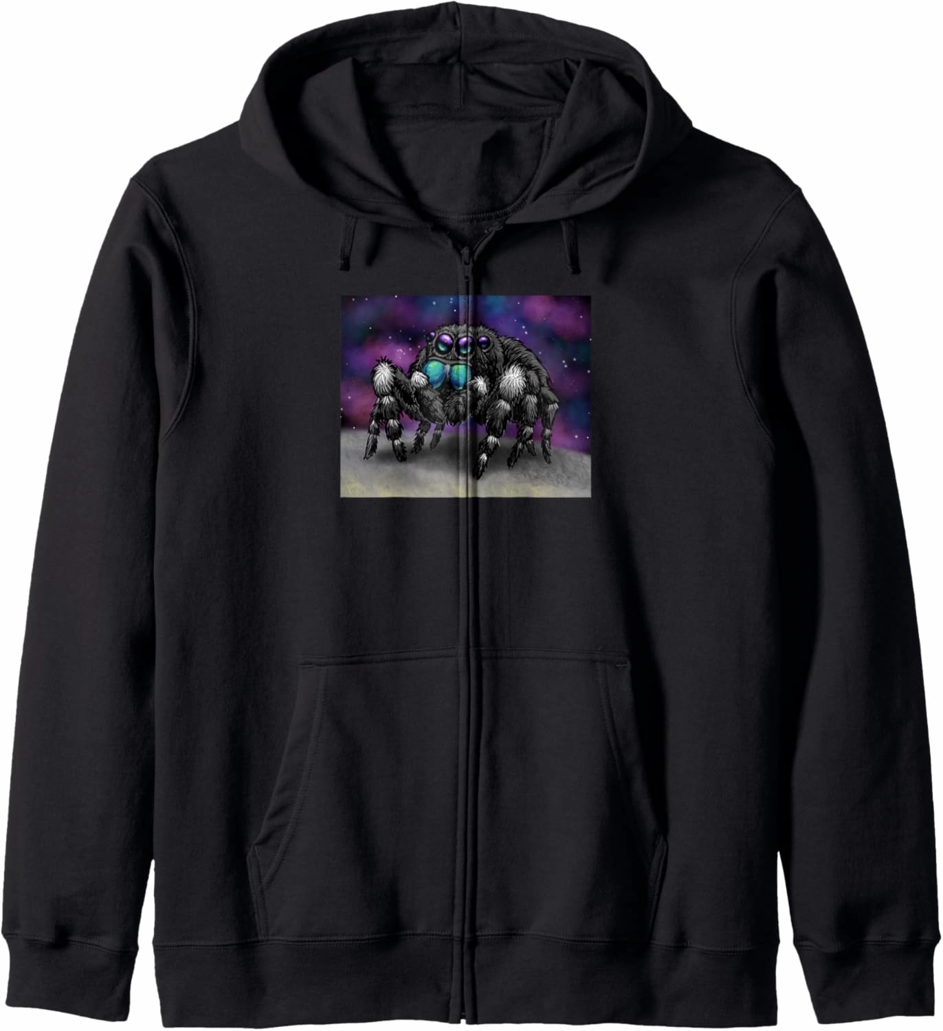 Daring Bold Jumping Spider Phidippus Audax Cute Arachnid Zip Hoodie