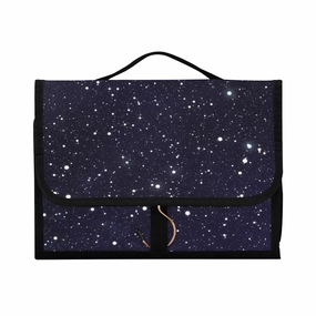 Dark Blue Galaxy Night Sky with Seamless Bright Stars 1 PC Hanging Toiletry Wash bag Portable Makeup Organizer Brush Storage Case Portable Travel Cosmetic with Hook