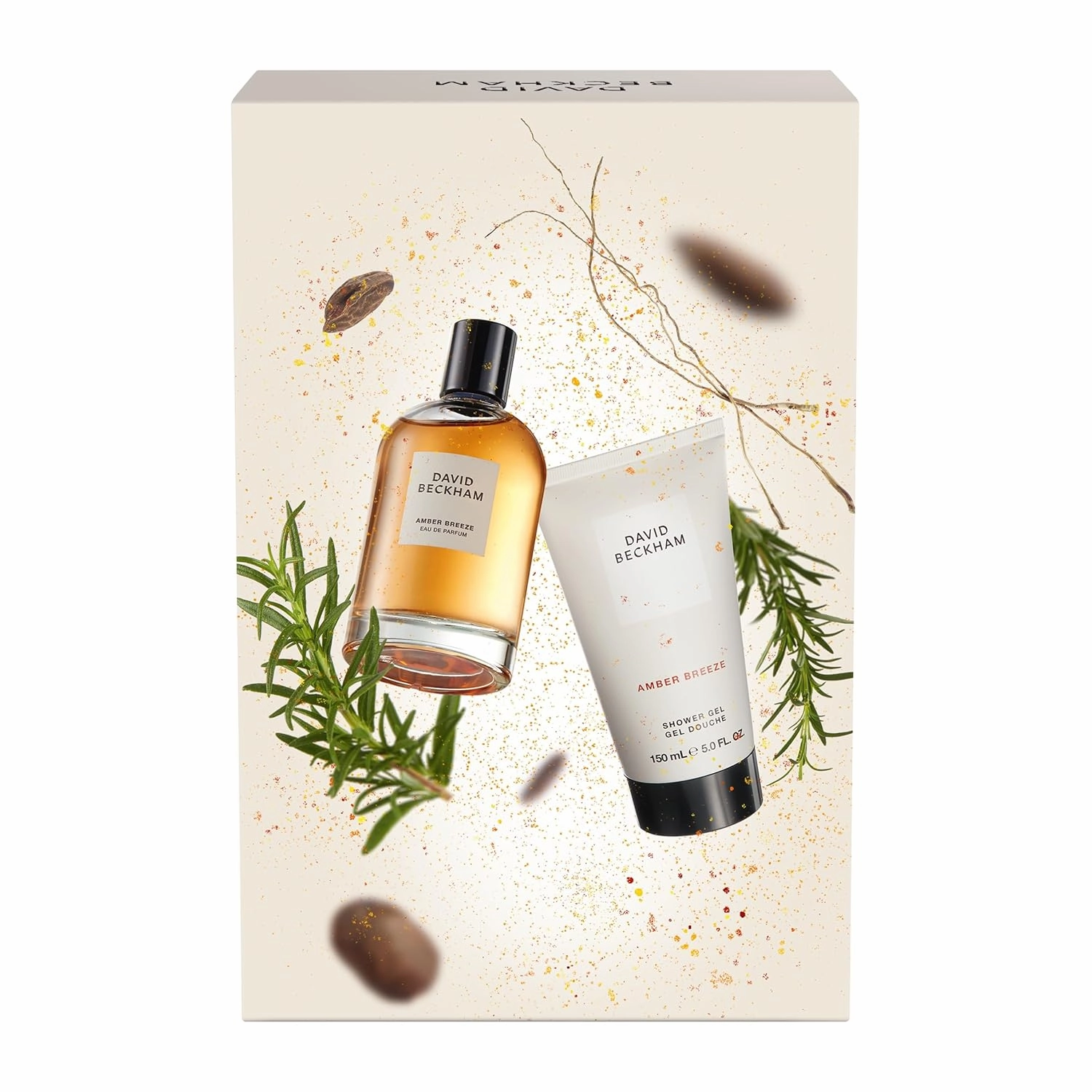 David Beckham Amber Breeze Eau de Parfum   Shower Gel Gift Set, Notes of Bargamot, Lavender, and Wood, Men's Fragrance, Long Lasting, Everyday Fragrance