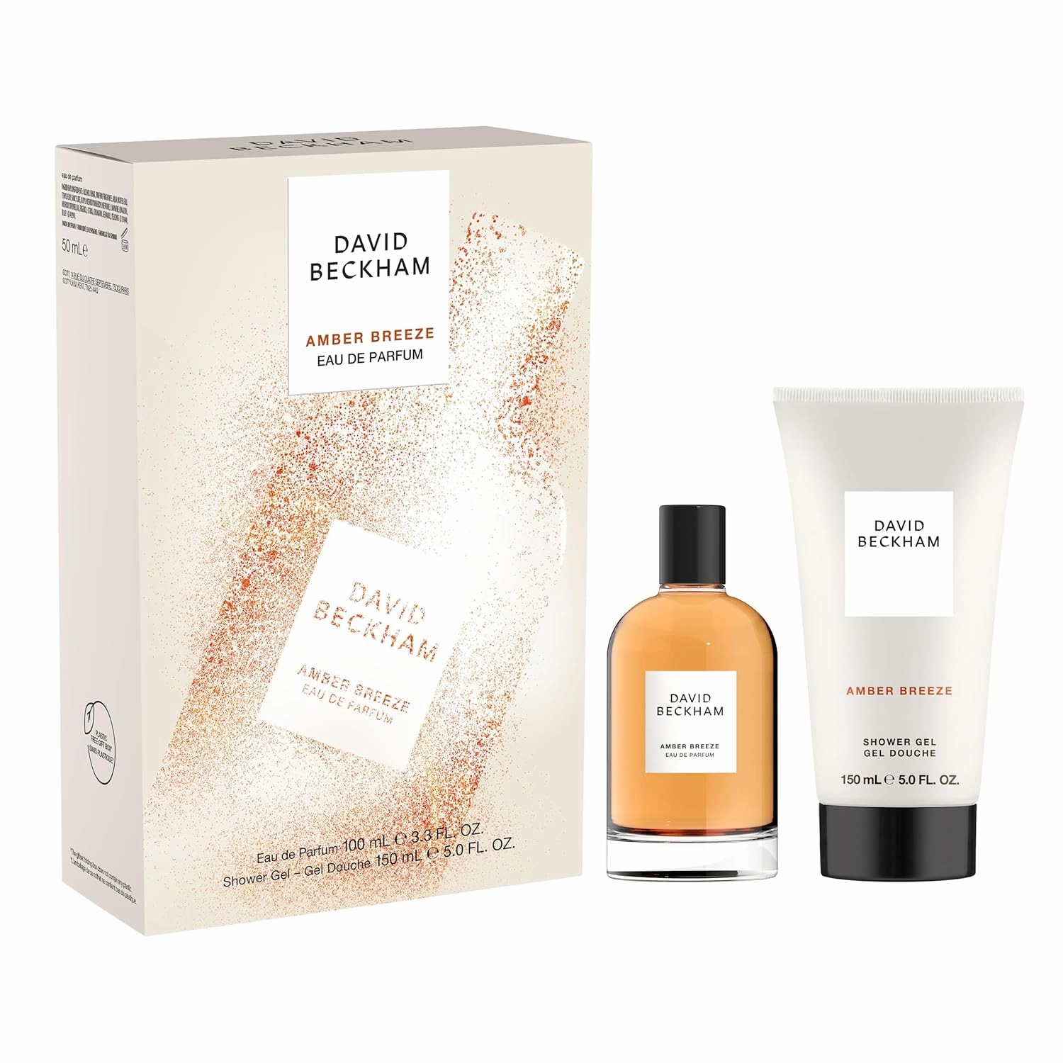 David Beckham Amber Breeze Eau de Parfum   Shower Gel Gift Set, Notes of Bargamot, Lavender, and Wood, Men's Fragrance, Long Lasting, Everyday Fragrance
