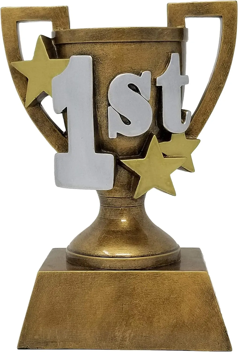 Decade Awards Stunning 3D Gold Cup Trophy for Champions | Exclusive 1st, 2nd, 3rd Place Awards | Celebrate Victory with Stunning Silver Accents & Stars - Engraved Plate on Request