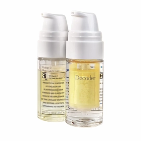 Decoder Dual-Chamber Vitamin C Face Oil with 10% Vitamin C Powder, 17% Turkish Rose Water & Niacinamide – Fresh Lock Technology for Vibrant Skin, Hydrating & Antioxidant Protection, 1oz