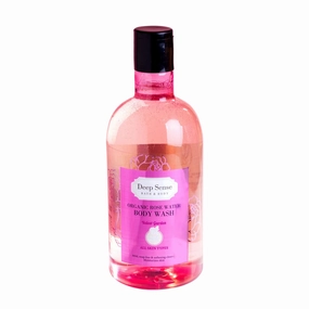 Deep Sense Organic Rose Water Shower Gel Body Wash For Women - A sensitive skin body wash with moisturizer, 13.fl oz, Travel Size Body wash, Scented Body Wash, Water & Rose Oil