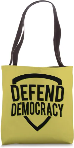 Defend Democracy Shield Bold Minimalist Design Tote Bag