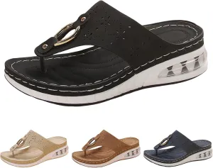 Dheva-C Orthopedic Sandals for Women,Womens Sandals with Arch Support Orthotic Sandals Flip Flops Wedge Walking Slippers Breathable Anti-Slip Sandals for Women Dressy Summer Travel Beach Flip Flops