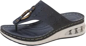 Dheva-C Orthopedic Sandals for Women,Womens Sandals with Arch Support Orthotic Sandals Flip Flops Wedge Walking Slippers Breathable Anti-Slip Sandals for Women Dressy Summer Travel Beach Flip Flops