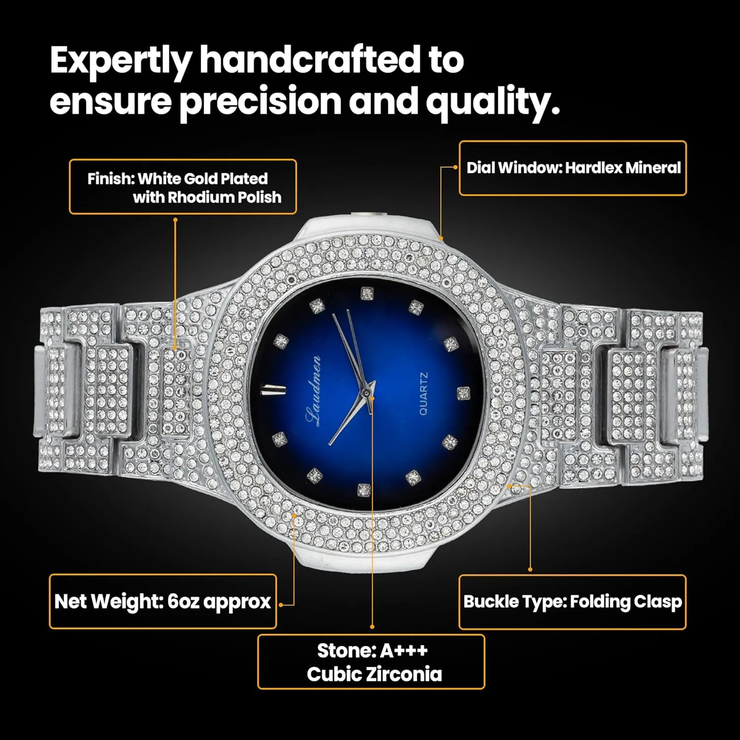 Diamond Solitaire Colorful Dial Heavy Gold Silver Plated Men's Quartz 46MM Square Dial Watch, Cuban Link 8 Inch Bracelet Set