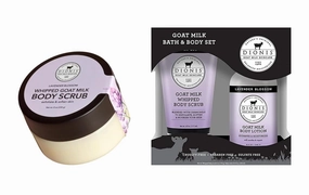 Dionis Goat Milk Lavender Whipped Body Scrub & Lotion Gift Set   Full-Size 8oz Scrub – Exfoliating & Moisturizing Duo with Gentle Chamomile, Paraben-Free, Cruelty-Free