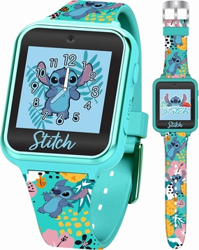 Disney Stitch Kids Smartwatch with Touchscreen, Camera, Games, Timer, Step Counter, Alarm & Calculator – Fun Interactive Watch with 10 Faces & Printed Silicone Strap – Fits Wrists 5.5" to 8"